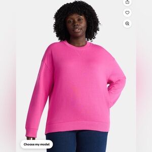 Viral - Women's Relaxed Crewneck Sweatshirt - Hot Pink
